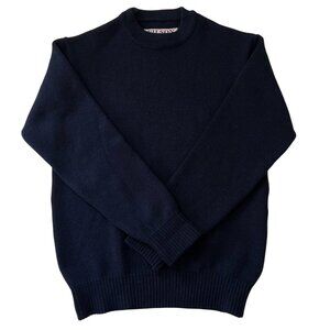 C.C.Filson Vintage 100% Wool Crewneck Guide Sweater Made in USA Dark Navy Size S